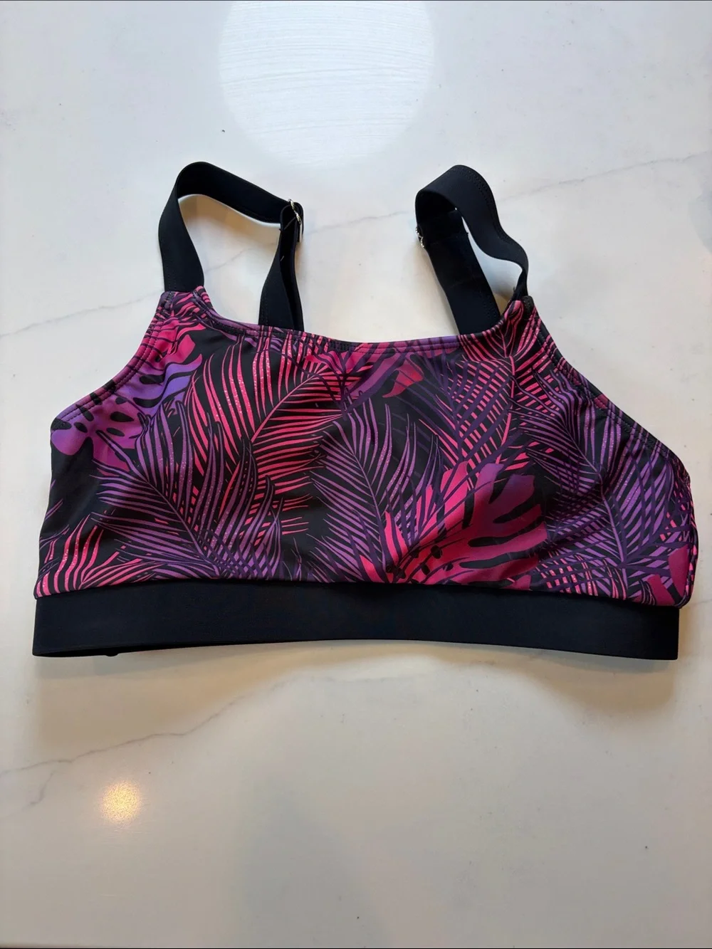 Tropical Print 3-Piece Swim Set - Rash Guard, sports bra & Shorts
